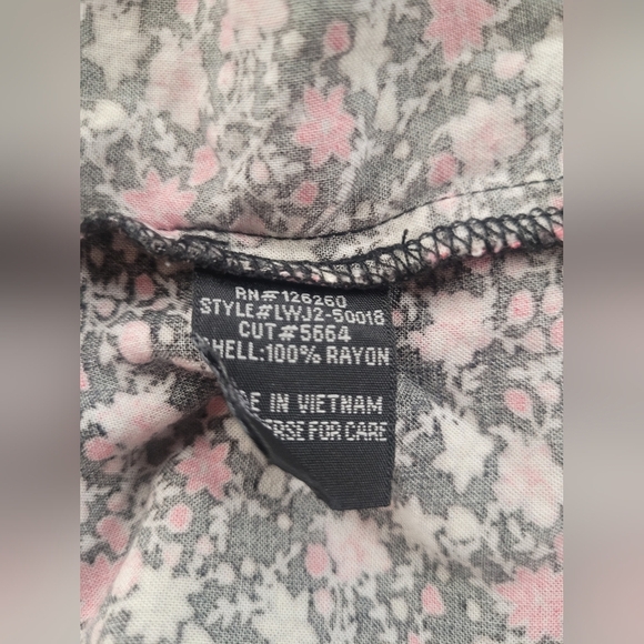 Velvet Heart M Floral Pullover Shirt Dress Partial Button Front Long Sleeve - Picture 5 of 6